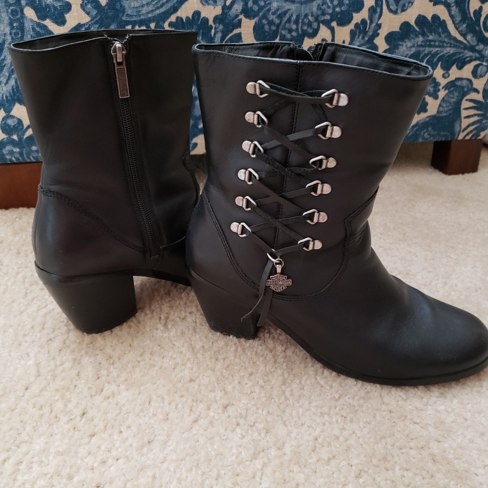 Harley Boots-Black Leather-Women's